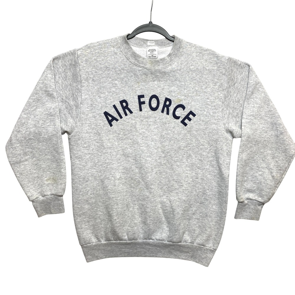 Air Force Sweatshirt XS Gray Heather Crewneck Made in USA Pullover SPE1C1-15